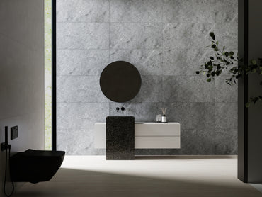 Panou SPC Premium StoneLine, Impermeabil si Ultra-Durabil, Finisaj mat, 900 x 450 x 4 mm (0.41 mp suprafata acoperita), culoare Gri Pietra, Velvet Design