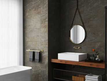Panou SPC Premium StoneLine, Impermeabil si Ultra-Durabil, Finisaj mat, 900 x 450 x 4 mm (0.41 mp suprafata acoperita), culoare Bej Travertin, Velvet Design