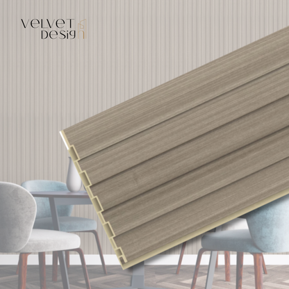 Panou decorativ din PVC (Policlorura de Vinil), Usor, Durabil, Rezistent la Umiditate, Mucegai si Uzura, Culoare Stejar Sonoma, 2.85 x 0.17 m, grosime 9 mm, VelvetDesign