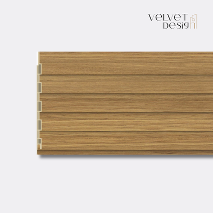 Panou decorativ din PVC (Policlorura de Vinil), Usor, Durabil, Rezistent la Umiditate, Mucegai si Uzura, Culoare Lemn natur, 2.85 x 0.12 m, grosime 9 mm, VelvetDesign