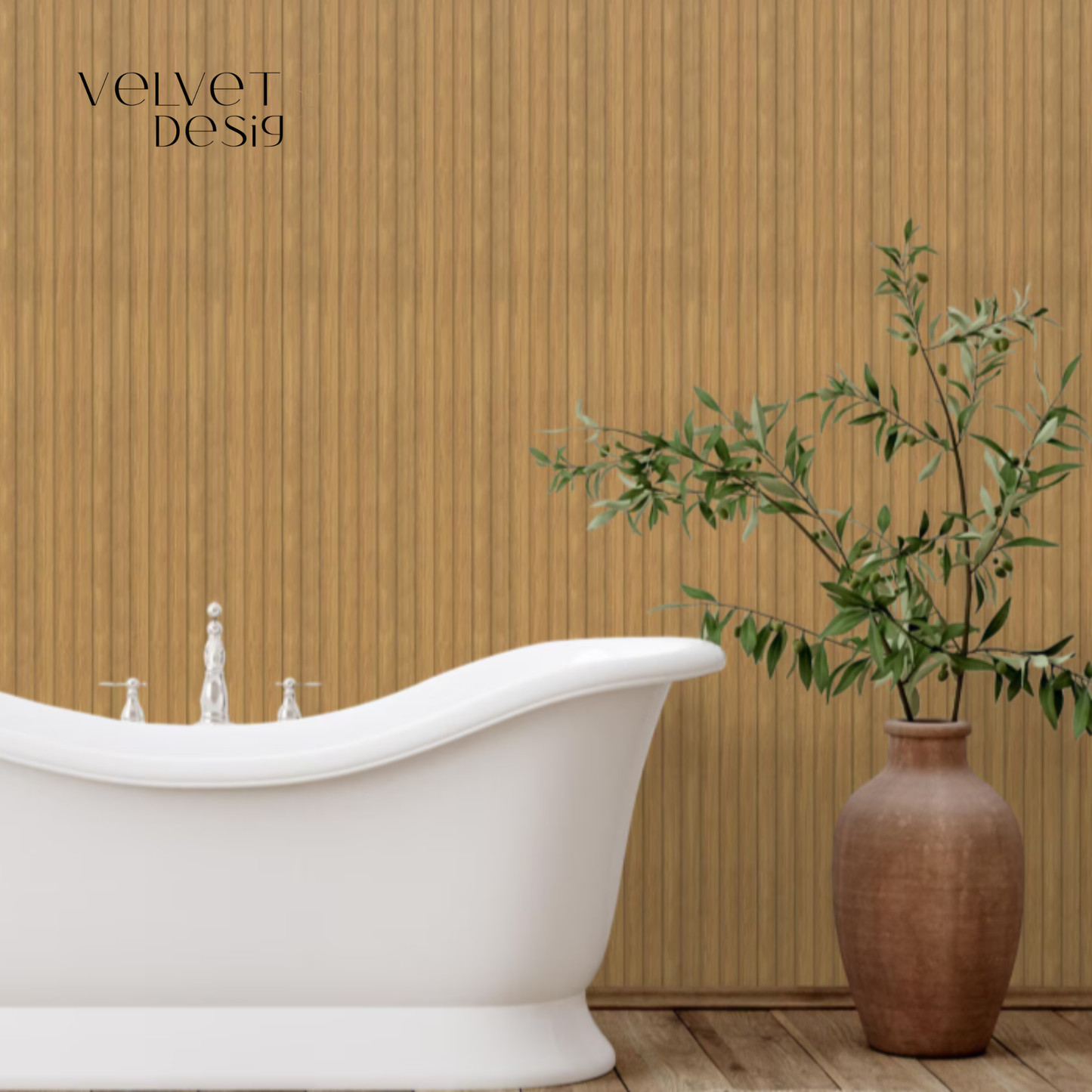 Panou decorativ din PVC (Policlorura de Vinil), Usor, Durabil, Rezistent la Umiditate, Mucegai si Uzura, Culoare Lemn natur, 2.85 x 0.12 m, grosime 9 mm, VelvetDesign