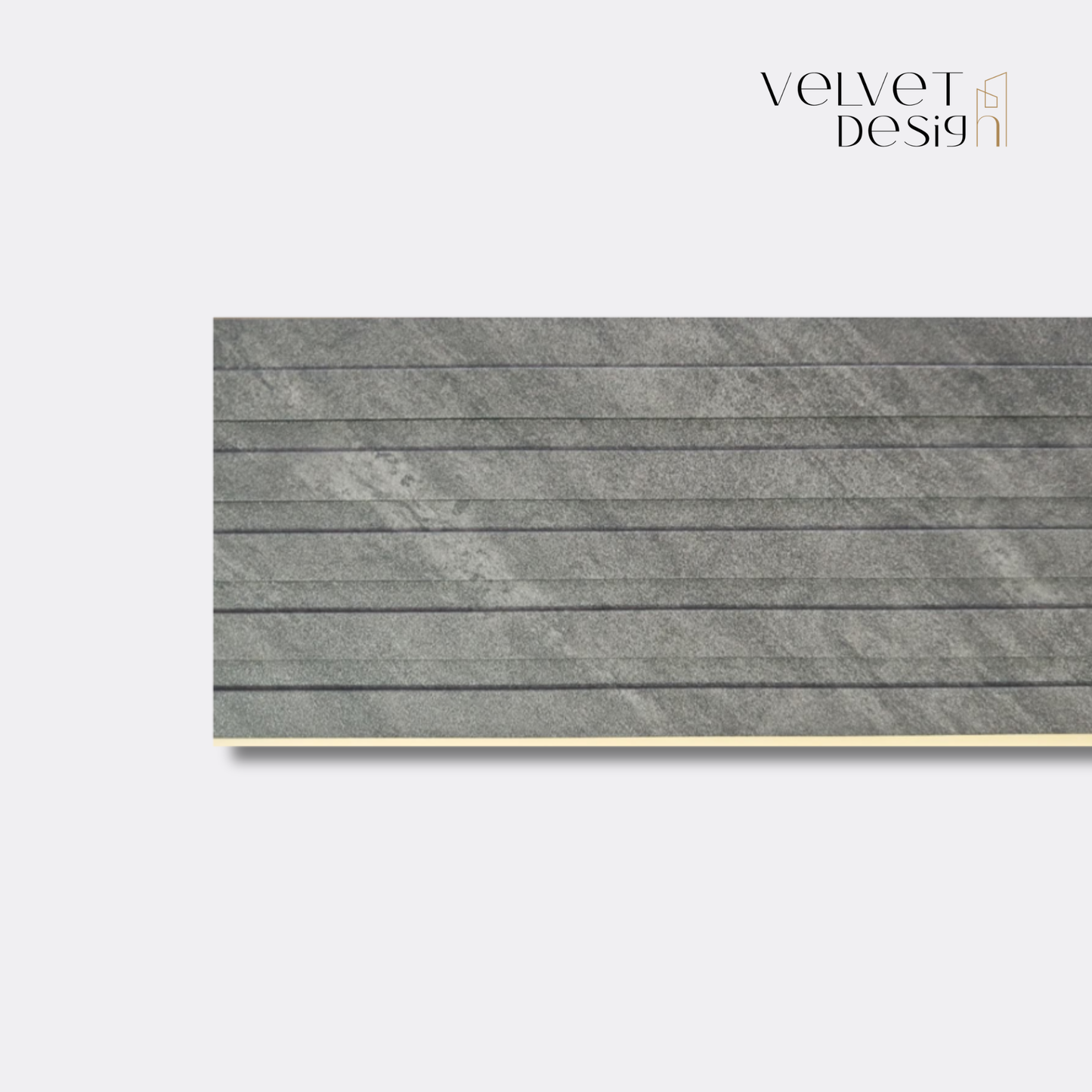 Panou decorativ din PVC (Policlorura de Vinil), Usor, Durabil, Rezistent la Umiditate, Mucegai si Uzura, Culoare Gri Bazalt, 2.85 x 0.17 m, grosime 9 mm, VelvetDesign