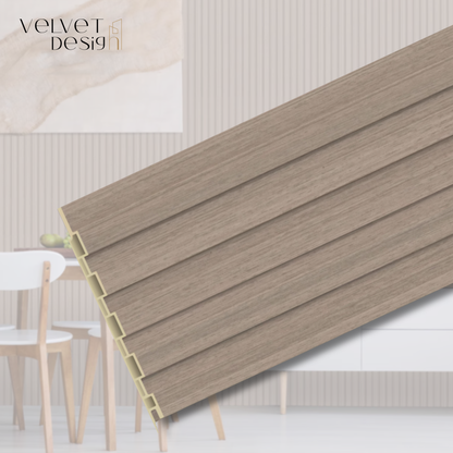 Panou decorativ din PVC (Policlorura de Vinil), Usor, Durabil, Rezistent la Umiditate, Mucegai si Uzura, Culoare Stejar Nordic, 2.85 x 0.17 m, grosime 9 mm, VelvetDesign
