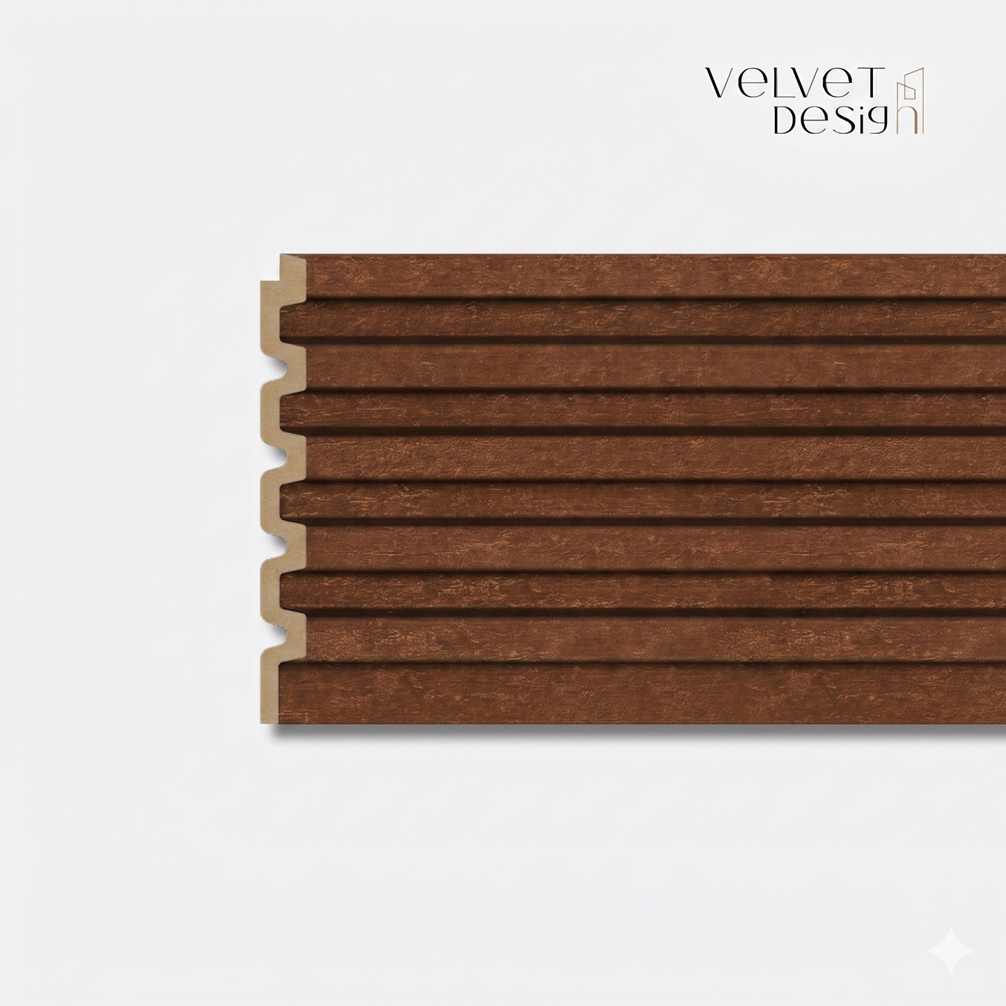 Panou decorativ din PS (Polimer Solid de Inalta Densitate), Durabil, Rezistent la Umiditate, Mucegai si Impact, Culoare Maro cu insertii aurii, 2.85 x 0.12 m, grosime 12 mm, VelvetDesign