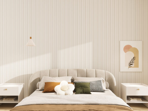 Panou decorativ, riflaj PS, alb