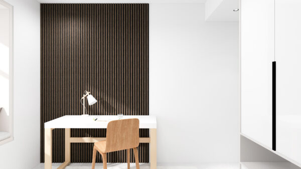 Riflaj decorativ tip panou acustic, MDF, stejar ars